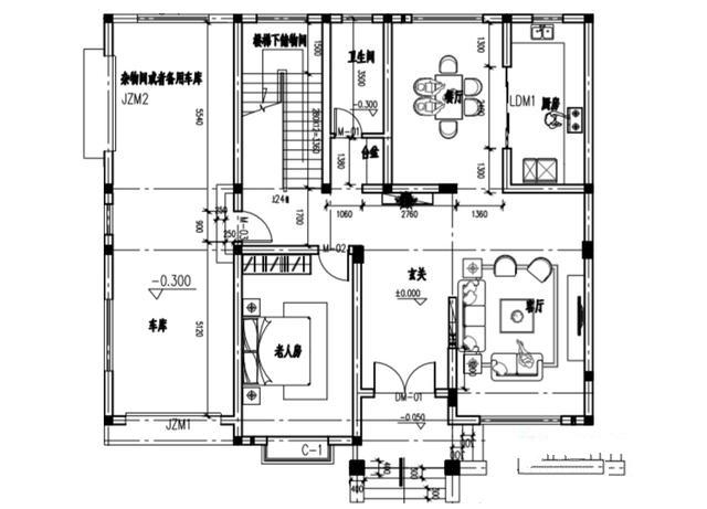 二層帶車庫(kù)的自建房屋設(shè)計(jì)圖 二層帶車庫(kù)的自建房屋設(shè)計(jì)圖