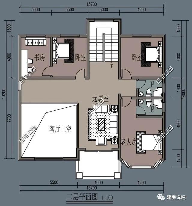 帶客廳挑空設計的鄉村別墅 帶客廳挑空設計的鄉村別墅