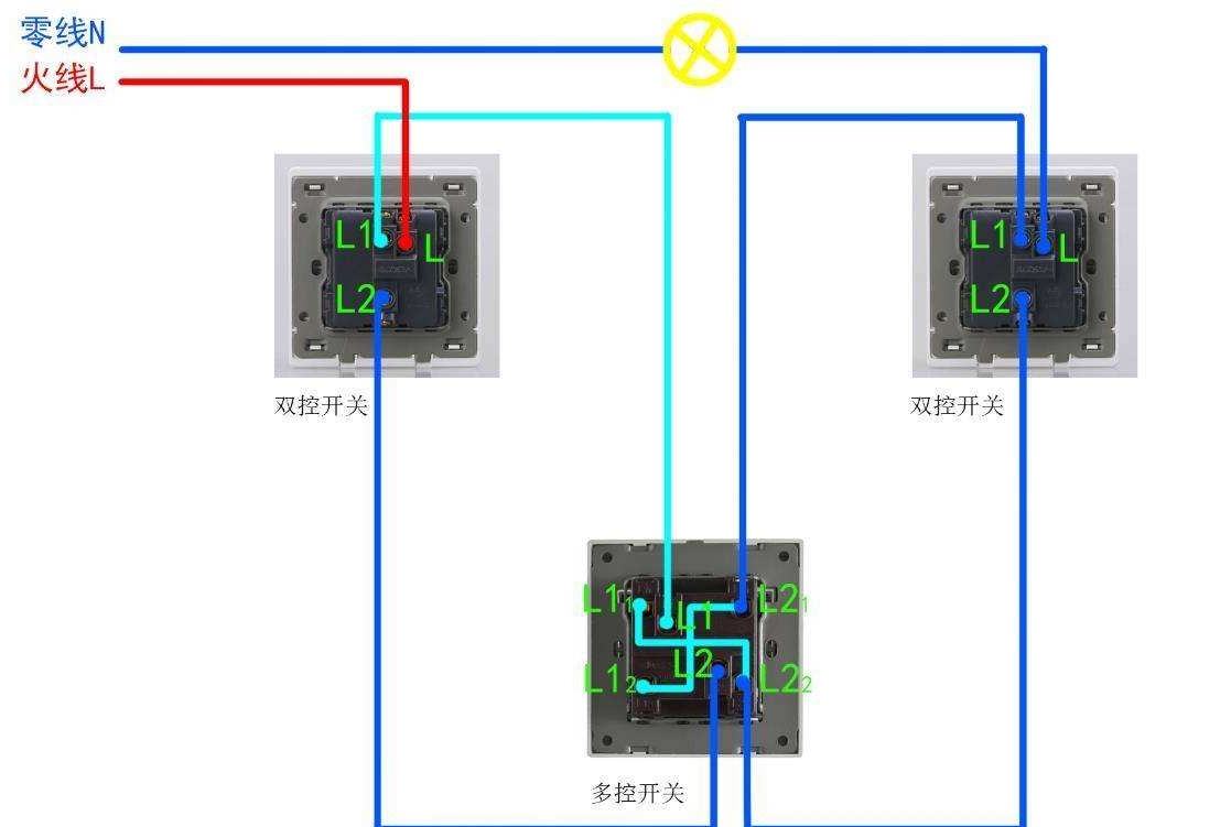三開三控開關怎么接線.png 三開三控開關怎么接線.png